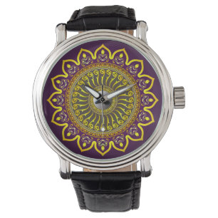 Stil: Der Vintage schwarze Lederriemen der Männer Armbanduhr