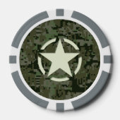 Stil der Vintagen grafischen Camouflage von Star S Pokerchips (Vorderseite)