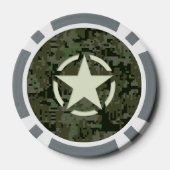 Stil der Vintagen grafischen Camouflage von Star S Pokerchips (Rückseite)