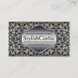 Stil Fusion Silber Schwarz Gold Barock ver2 Biz Visitenkarte