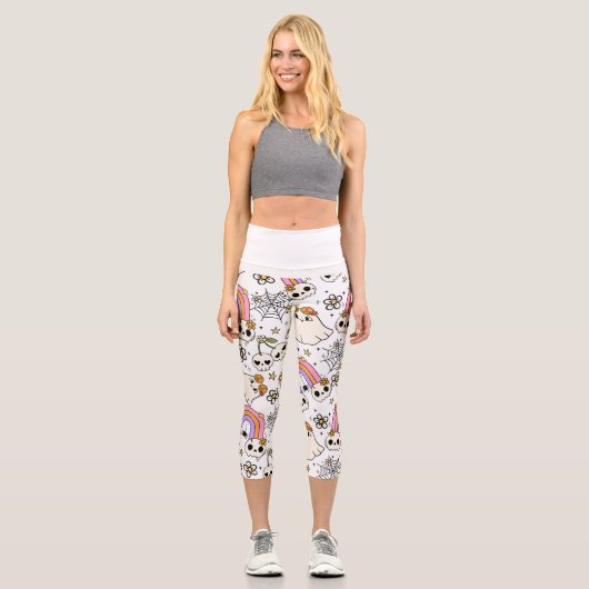 Stil: Hoch gezogene Rippe Capri Leggings (Vorderseite)