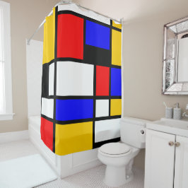 Stil Kunst Mondrian Duschvorhang