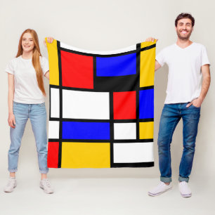 Stil Kunst Mondrian Fleecedecke