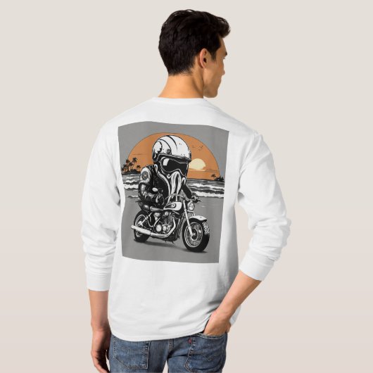 Stil nachvollziehen: Motorrad-Inspiriert T - Shirt (Schwarz voll)