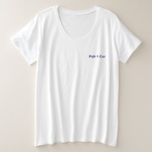 Stil & Pflege Solid White Große Größe T-Shirt