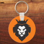 Stil Schwarz-Weiß-Löwe mit Krone Schlüsselanhänger (Vorderseite)