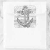 Stilankronen und Seile Quadratischer Aufkleber (Tasche)