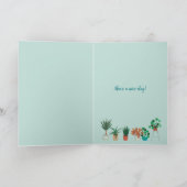 Stilblaue Pflanze Pantergartenarbeit Karte (Innenseite)