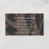 Stilbraun, grau und weiß mit Monogram modern Visitenkarte (Rückseite)