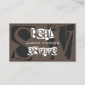 Stilbraun, grau und weiß mit Monogram modern Visitenkarte (Vorderseite)