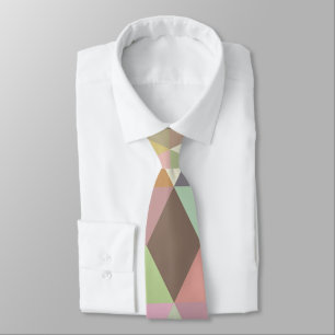 Stilbraun, grün und rosa Diamantmuster Krawatte