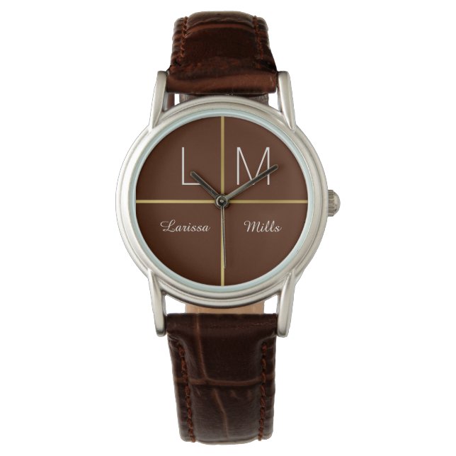 stilbraun personalisiert armbanduhr (Vorderseite)