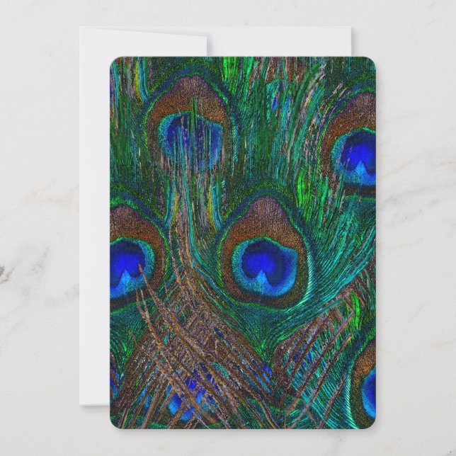 Stildekoration der Pfauenfedern in der Nacht (Vorderseite)