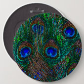 Stildekoration der Pfauenfedern in der Nacht Button (Vorne & Hinten)