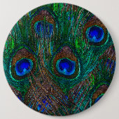 Stildekoration der Pfauenfedern in der Nacht Button (Vorderseite)