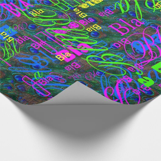 Stildekoration der Pfauenfedern in der Nacht Geschenkpapier (Ecke)