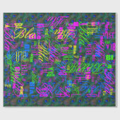 Stildekoration der Pfauenfedern in der Nacht Geschenkpapier (Flach)