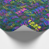 Stildekoration der Pfauenfedern in der Nacht Geschenkpapier (Ecke)