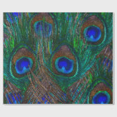 Stildekoration der Pfauenfedern in der Nacht Geschenkpapier (Flach)