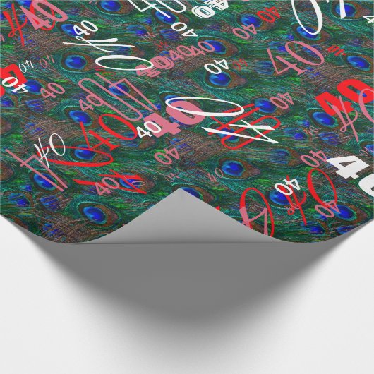 Stildekoration der Pfauenfedern in der Nacht Geschenkpapier (Ecke)