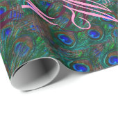 Stildekoration der Pfauenfedern in der Nacht Geschenkpapier (Rolleneckpunkt)