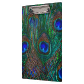 Stildekoration der Pfauenfedern in der Nacht Klemmbrett (Links)