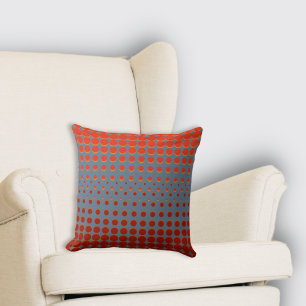 Stilechte blaue und rote Halftone-Punkte Kissen
