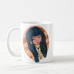 Stilechte Frau Schönheit Fashionista Blogger Plane Kaffeetasse