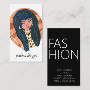 Stilechte Frau Schönheit Fashionista Blogger Plane Visitenkarte