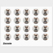 Stilechte Katze mit runder Brille Aufkleber (Blatt)