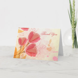 Stilechte lachsfarbene Tulpen Hochzeit Danke Karte