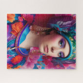 Stilechte Prinzessin mit Blumenhut Puzzle (Horizontal)