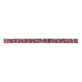 Stilechte rosa Lamas Satinband