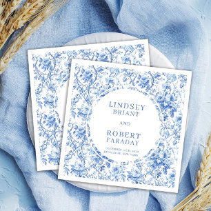 Stilechte tiefblaue Toile-Rosen, maßgeschneiderte  Serviette