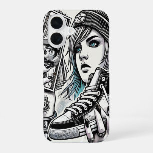 Stilechtes Punk-Mädchen iPhone 16 Hülle