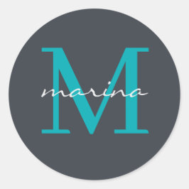 Stilelemente und personalisierte mit Monogramm Runder Aufkleber