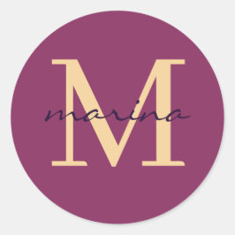 Stilelemente und personalisierte mit Monogramm Runder Aufkleber