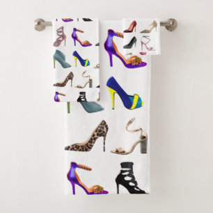Stilett-Absatz-Collage Badhandtuch Set