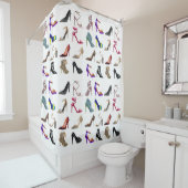 Stilett-Absatz-Collage Duschvorhang (Beispiel)