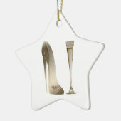 Stilett-Schuh-Absatz-Kunst und Sektkelch Keramik Ornament (Links)
