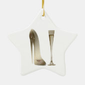 Stilett-Schuh-Absatz-Kunst und Sektkelch Keramik Ornament (Hinten)