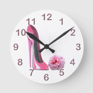 Stilett-Schuh-Kunst-Uhren Runde Wanduhr