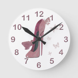Stilett-Schuh-Kunst-Uhren Runde Wanduhr