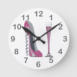 Stilett-Schuh-Kunst-Uhren Runde Wanduhr
