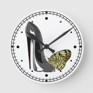 Stilett-Schuh-Kunst-Uhren Runde Wanduhr