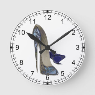Stilett-Schuh-Kunst-Uhren Runde Wanduhr