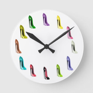 Stilett-Schuh-Kunst-Uhren Runde Wanduhr