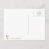 Stilett-Schuh und Champagne Ankündigungspostkarte (Rückseite)