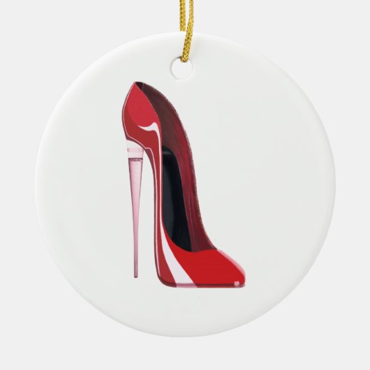 Stilett-Schuhkunst Champagne-Ferse rote Keramikornament (Vorne)