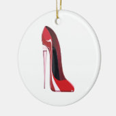 Stilett-Schuhkunst Champagne-Ferse rote Keramikornament (Links)